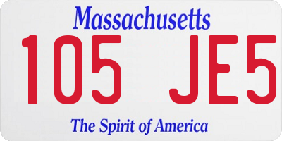 MA license plate 105JE5