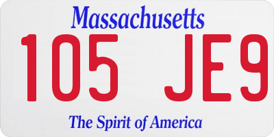 MA license plate 105JE9