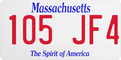 MA license plate 105JF4