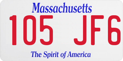 MA license plate 105JF6