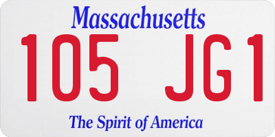 MA license plate 105JG1