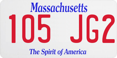 MA license plate 105JG2