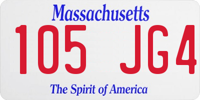 MA license plate 105JG4