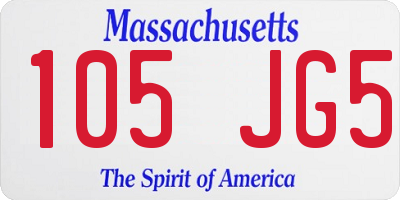 MA license plate 105JG5