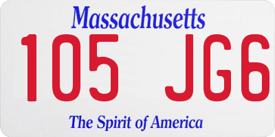 MA license plate 105JG6