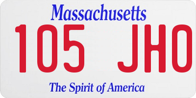 MA license plate 105JH0