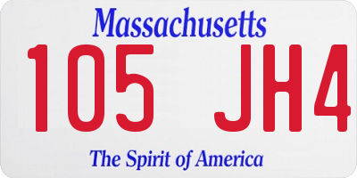 MA license plate 105JH4