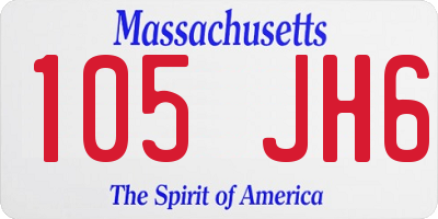 MA license plate 105JH6