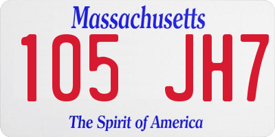 MA license plate 105JH7