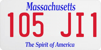 MA license plate 105JI1