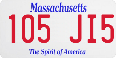 MA license plate 105JI5