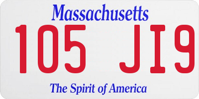 MA license plate 105JI9