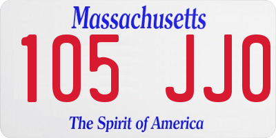 MA license plate 105JJ0