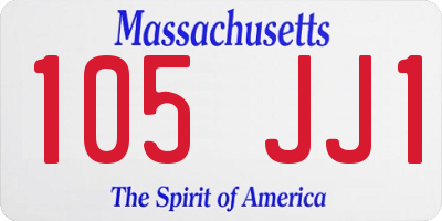 MA license plate 105JJ1