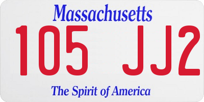 MA license plate 105JJ2