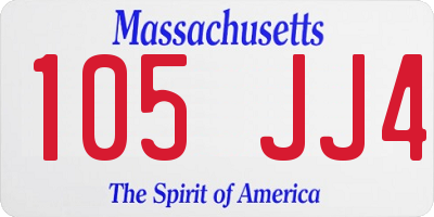 MA license plate 105JJ4