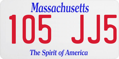 MA license plate 105JJ5