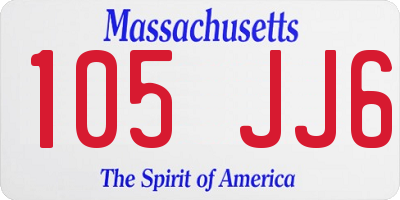 MA license plate 105JJ6