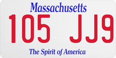 MA license plate 105JJ9