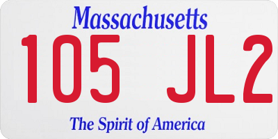 MA license plate 105JL2