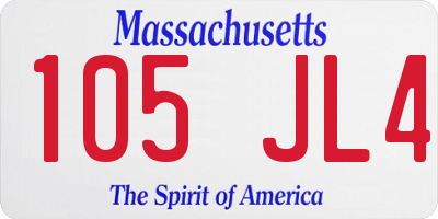 MA license plate 105JL4