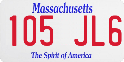 MA license plate 105JL6