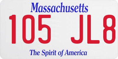 MA license plate 105JL8