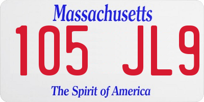 MA license plate 105JL9