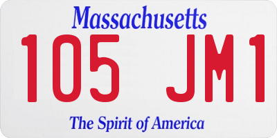 MA license plate 105JM1
