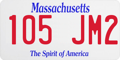 MA license plate 105JM2