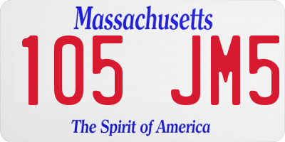 MA license plate 105JM5