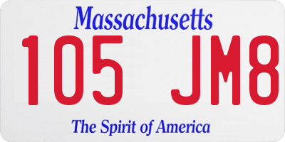 MA license plate 105JM8