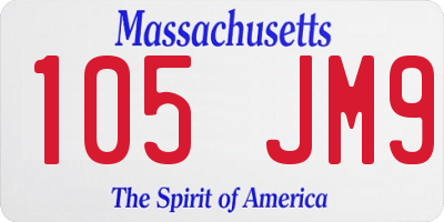 MA license plate 105JM9