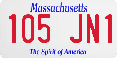 MA license plate 105JN1