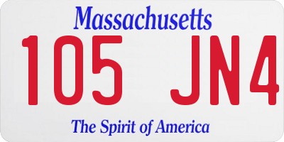 MA license plate 105JN4