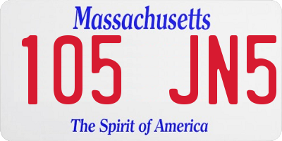 MA license plate 105JN5
