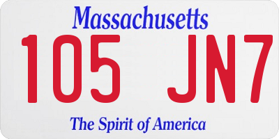 MA license plate 105JN7