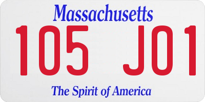 MA license plate 105JO1