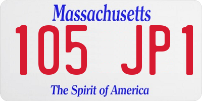 MA license plate 105JP1