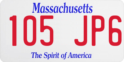 MA license plate 105JP6