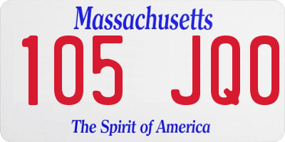 MA license plate 105JQ0