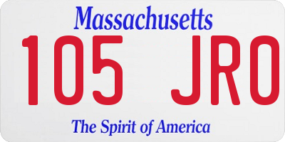 MA license plate 105JR0