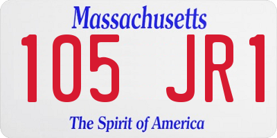 MA license plate 105JR1