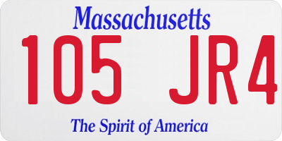 MA license plate 105JR4