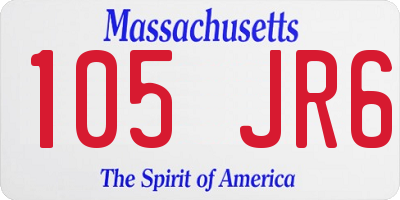 MA license plate 105JR6