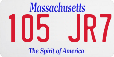 MA license plate 105JR7