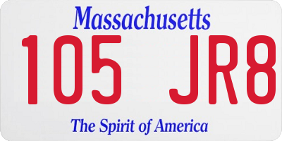 MA license plate 105JR8