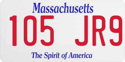 MA license plate 105JR9