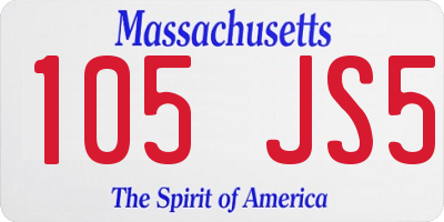 MA license plate 105JS5