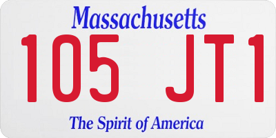 MA license plate 105JT1